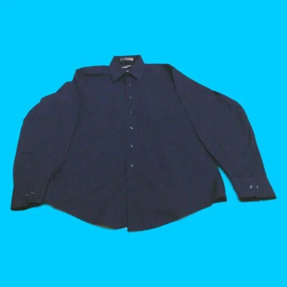 Van Heusen Men's Shirt Casual/Dress Long Sleeve Poly/Cotton Purple 15.5 (34/35) - Picture 11 of 16